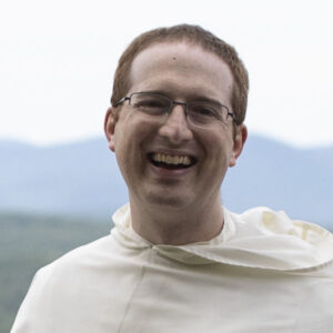 Joseph Hagan, Bluegrass musician Dominican priest in front of the blue ridge mountains