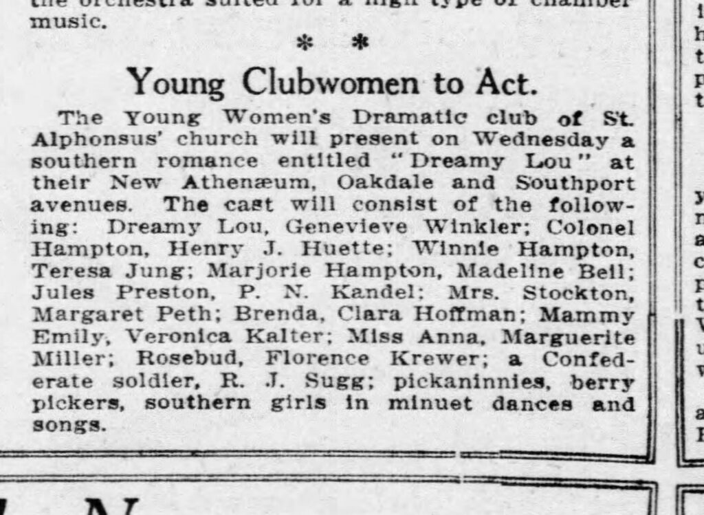 1912 Chicago Tribune clipping about the New Athenaeum at St. Alphonsus